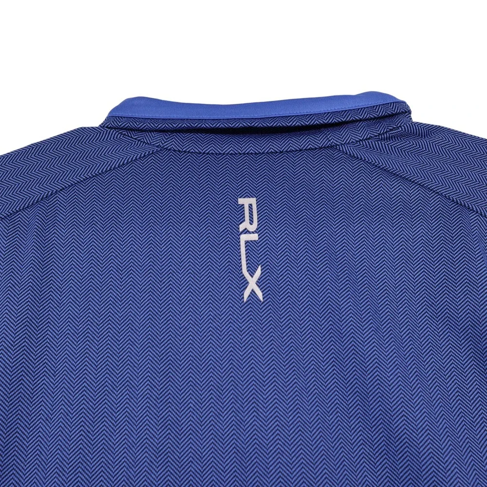 RLX Ralph Lauren Mens Blue Herringbone Quarter Zip Pullover Jacket Size Medium - Picture 4 of 10